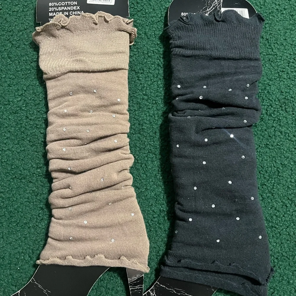2 pairs Leg Warmers with rhinestones NWT